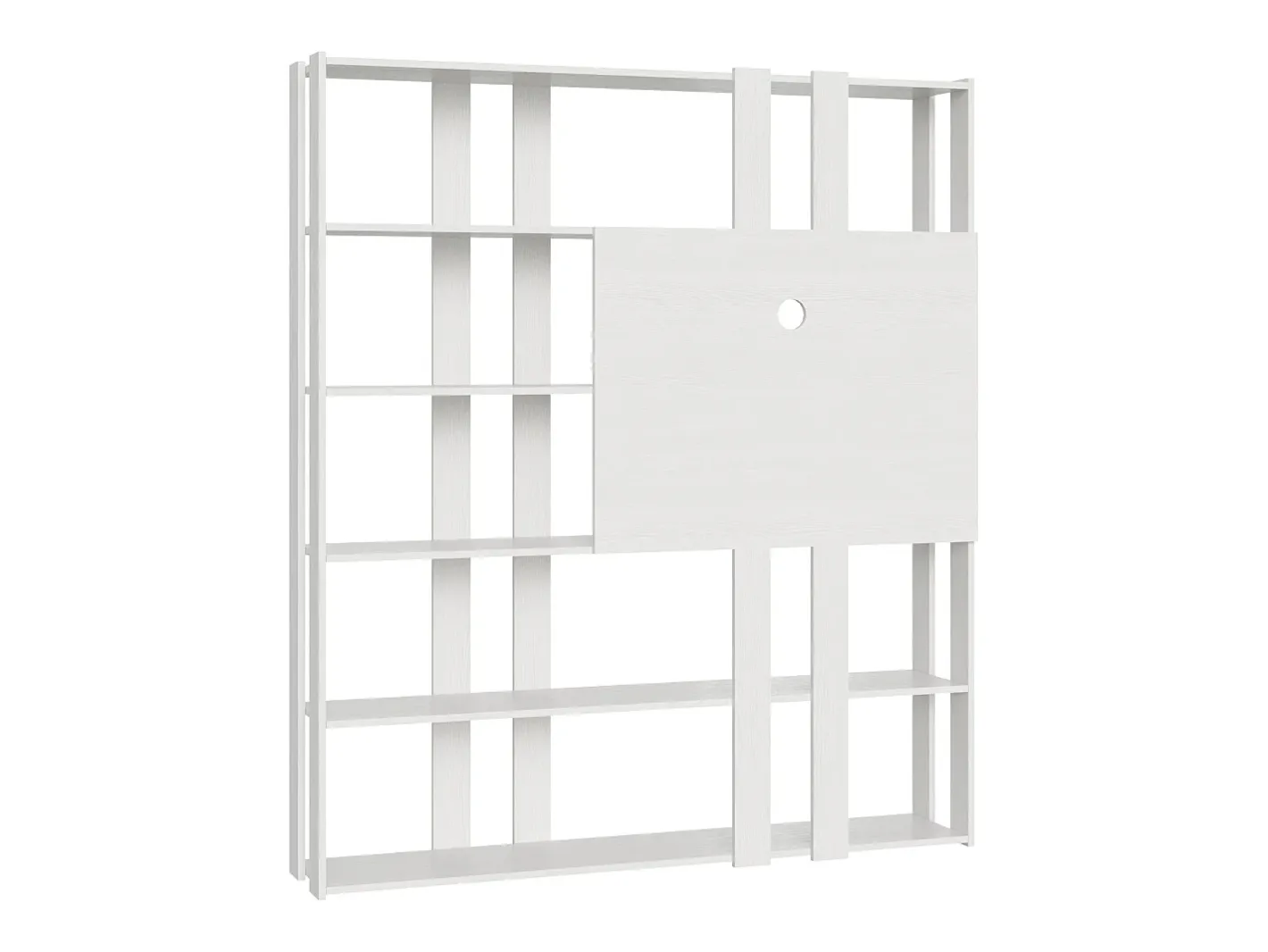 Online Estante Kato N com suporte para TV cinza branca Biblioteca