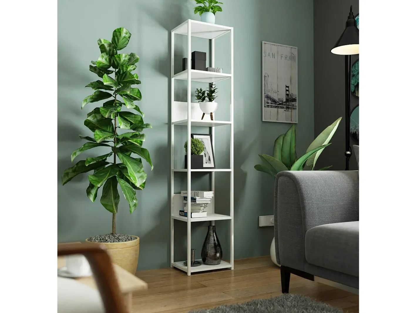 Outlet Estante Metálica Loft 6 Prateleiras 192x40 cm Prateleira
