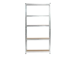 Clearance Estante Metálica Prateada 90x30x180 cm - 5 Prateleiras Robustas, Suporta até 175 kg Cada, MDF e Aço Galvanizado, Montagem Fácil Prateleira