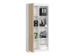 Akord Biblioteca*Estante Modular R80 1 Porta e 4 Prateleiras Cor Branco/Carvalho de Sonoma Natural claro / Branco