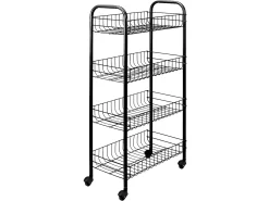 Online Estante Multifuncional 4 Prateleiras PISA BLACK 41x23x84 cm Móvel De Arrumação