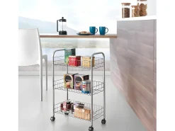 Online Estante Multiuso 3 Prateleiras LUGANO da 41x23x63 cm Prateada Móvel De Arrumação