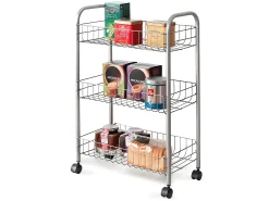 Online Estante Multiuso 3 Prateleiras LUGANO da 41x23x63 cm Prateada Móvel De Arrumação