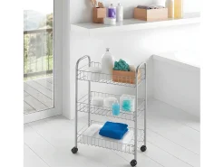 Online Estante Multiuso 3 Prateleiras LUGANO da 41x23x63 cm Prateada Móvel De Arrumação