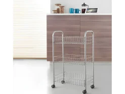 Online Estante Multiuso 3 Prateleiras LUGANO da 41x23x63 cm Prateada Móvel De Arrumação