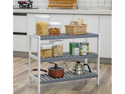 Estante para Sapatos 70x55x26 cm branco cinza* Outlet