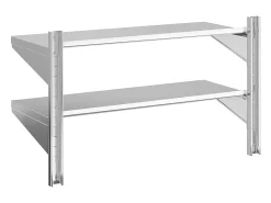 Estante parede 2 prateleiras 100x40x60 cm aço inoxidável prata*vidaxl New
