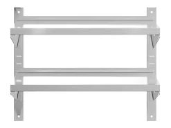 Best Estante parede 2 prateleiras 75x40x60 cm aço inoxidável prata PT440435 Prateleira