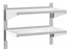 Best Estante parede 2 prateleiras 75x40x60 cm aço inoxidável prata PT440435 Prateleira
