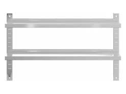 Best Estante parede 2 prateleiras 100x23,5x60cm aço inoxidável prata PT658574 Prateleira