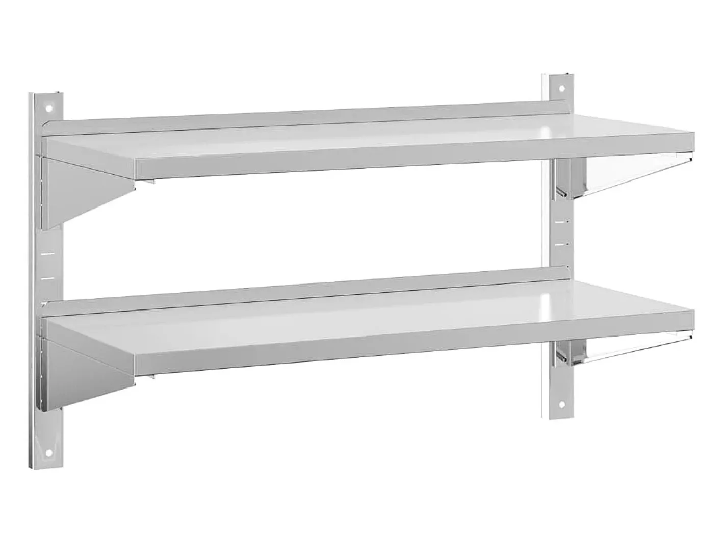 Estante parede 2 prateleiras 100x40x60 cm aço inoxidável prata PT588774* Online