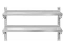Estante parede 2 prateleiras 100x40x60 cm aço inoxidável prata PT588774* Online