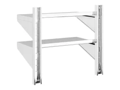 Best Estante parede 2 prateleiras 50x30x48 cm aço inoxidável prata Prateleira