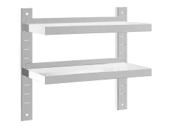 Estante parede 2 prateleiras 50x23,5x60 cm aço inoxidável prata PT210596* Clearance