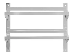 Outlet Estante parede 2 prateleiras 75x40x60 cm aço inoxidável prata Prateleira