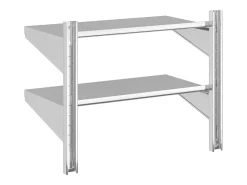 Outlet Estante parede 2 prateleiras 75x40x60 cm aço inoxidável prata Prateleira