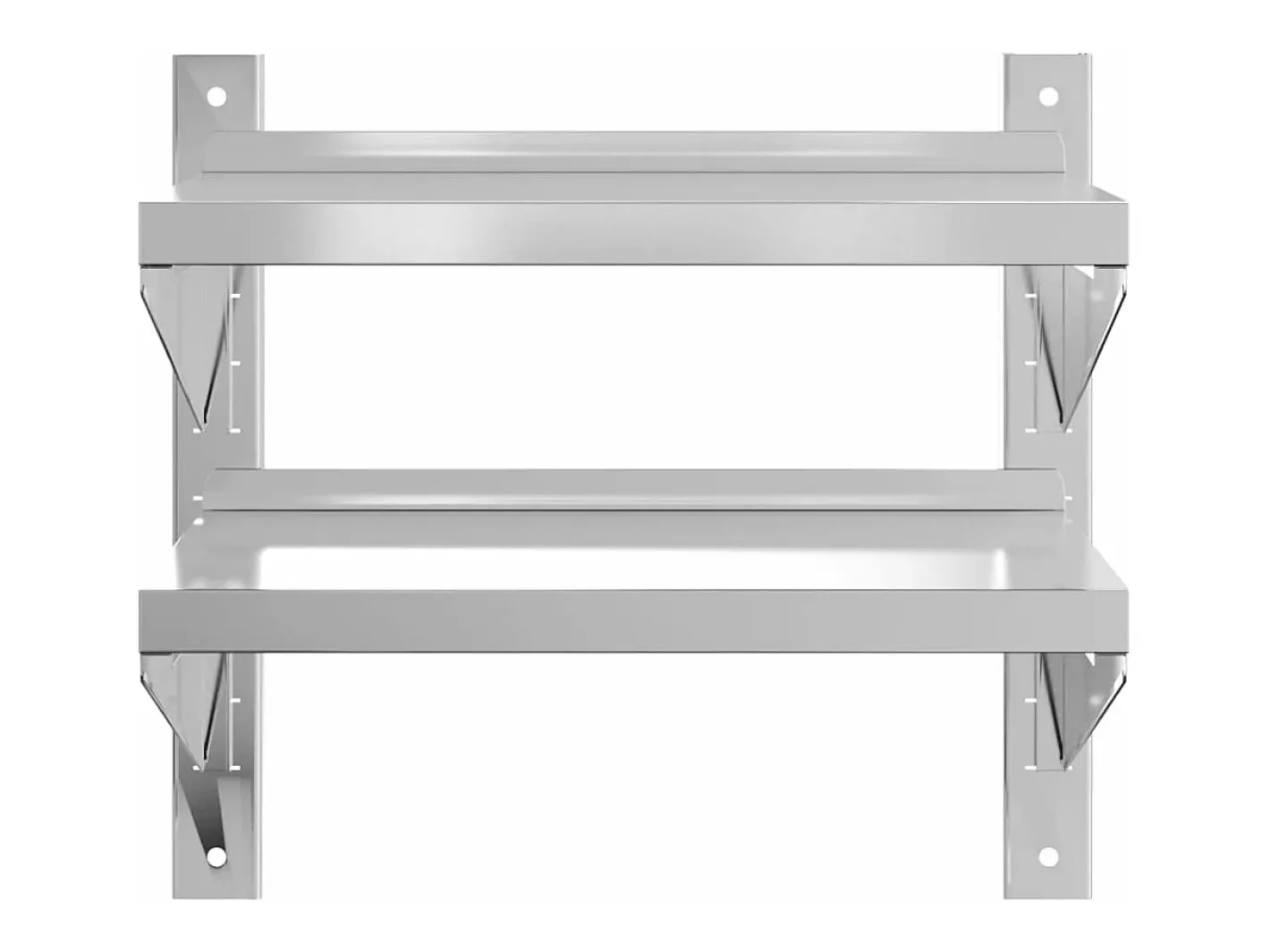 Estante parede 2 prateleiras 50x30x60 cm aço inoxidável prata PT670665* Clearance