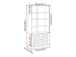vidaxl Vitrina*Estante VIGO 85x35x170 cm madeira de pinho maciça Branco