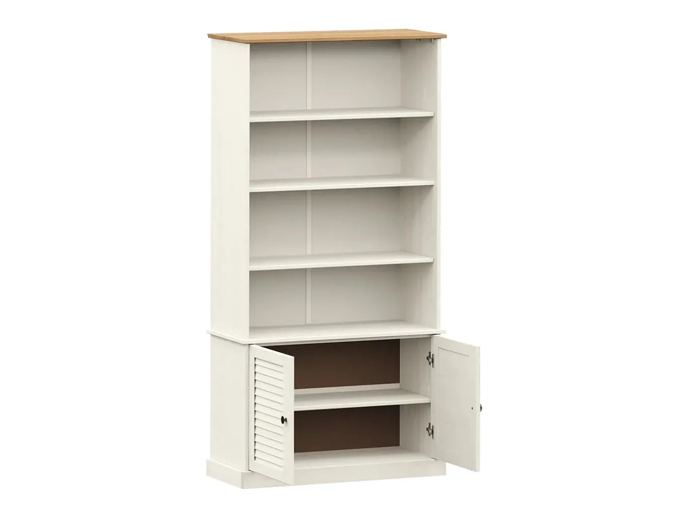 vidaxl Vitrina*Estante VIGO 85x35x170 cm madeira de pinho maciça Branco