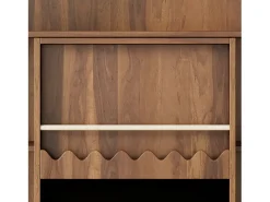 Hot Estante 120x38.5x151.5 cm - com prancheta de desenho removível - 9 compartimentos de armazenamento - 1 porta de correr - marrom Biblioteca