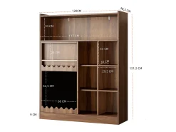Hot Estante 120x38.5x151.5 cm - com prancheta de desenho removível - 9 compartimentos de armazenamento - 1 porta de correr - marrom Biblioteca