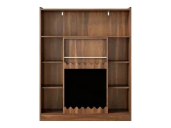 Hot Estante 120x38.5x151.5 cm - com prancheta de desenho removível - 9 compartimentos de armazenamento - 1 porta de correr - marrom Biblioteca