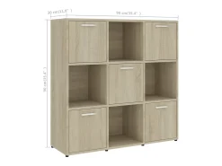 vidaxl Vitrina*Estante 90x30x90 cm contraplacado cor carvalho sonoma Castanho