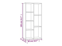 vidaxl Vitrina*Estante 50x25x106 cm cor carvalho fumado Castanho