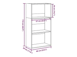 vidaxl Biblioteca*Estante 60x30x114 cm derivados de madeira carvalho sonoma Castanho