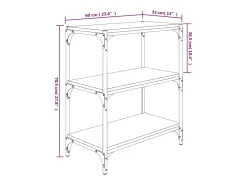 vidaxl Vitrina*Estante 60x33x70,5 cm derivados de madeira/aço carvalho sonoma Castanho