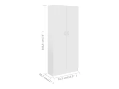 vidaxl Vitrina*Estante 82,5x30,5x185,5 cm derivados de madeira Branco