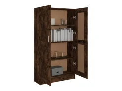vidaxl Vitrina*Estante 82,5x30,5x150 cm derivados de madeira carvalho fumado Castanho