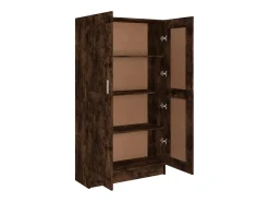 vidaxl Vitrina*Estante 82,5x30,5x150 cm derivados de madeira carvalho fumado Castanho