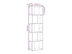 vidaxl Vitrina*Estante 45x24x160 cm derivados de madeira sonoma Cinzento