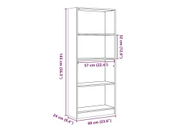 vidaxl Biblioteca*Estante 60x24x143 cm derivados de madeira Branco