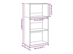 vidaxl Biblioteca*Estante 60x30x114 cm derivados de madeira madeira velha Castanho