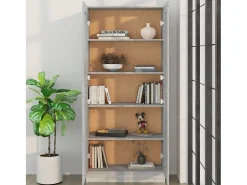 Biblioteca*Estante 82,5x30,5x185,5 cm derivados de madeira sonoma PT302672 Cinzento
