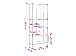 vidaxl Vitrina*Estante 72x28x172 cm derivados de madeira sonoma Cinzento