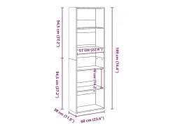 vidaxl Biblioteca*Estante 60x30x189 cm derivados de madeira Branco