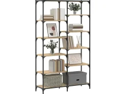 Biblioteca*Estante 100x32x170 cm derivados madeira/ferro carvalho sonoma PT783605 Castanho