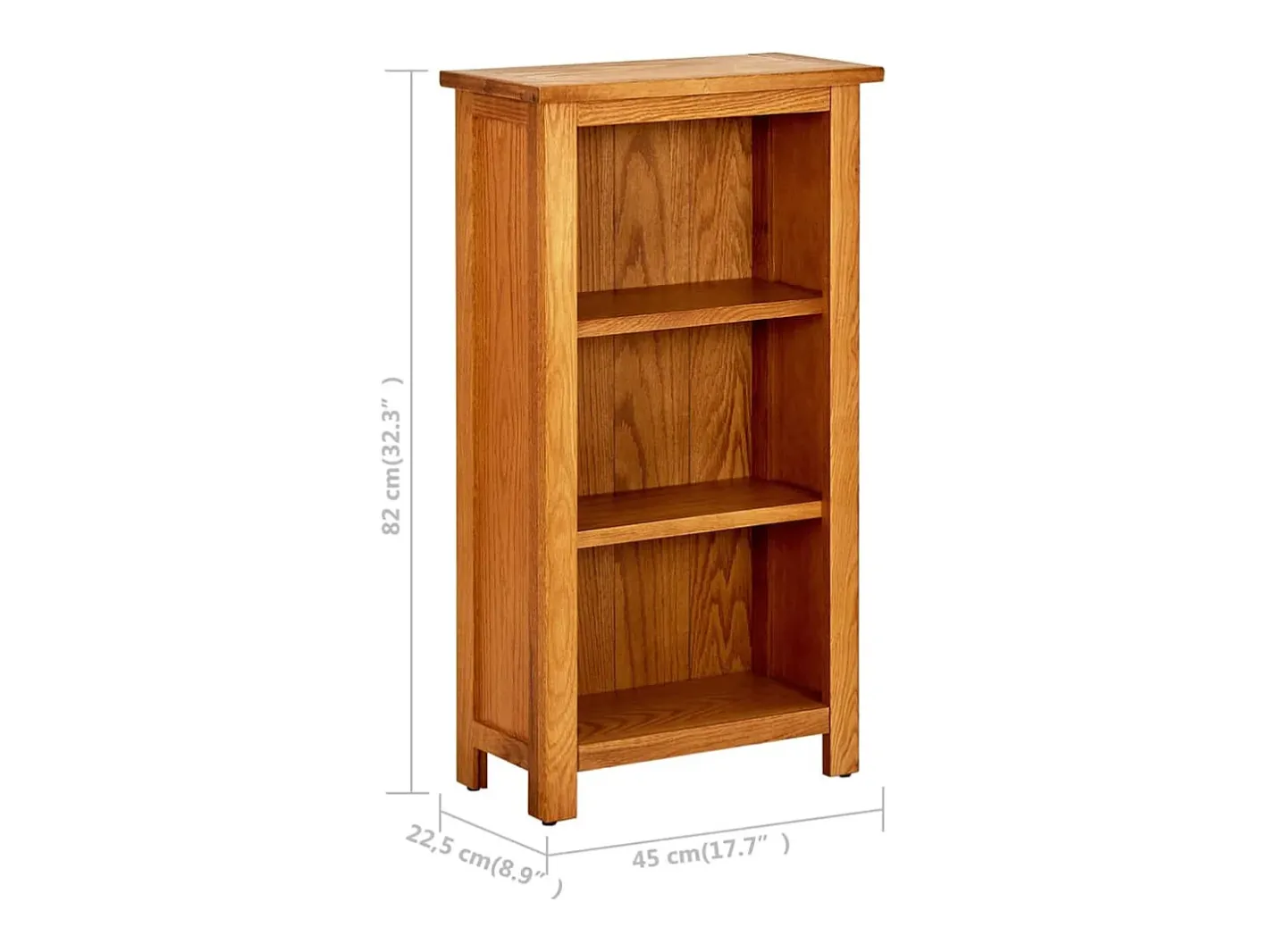 vidaxl Vitrina*Estante 45x22,5x82 cm madeira carvalho maciça Castanho