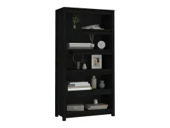 vidaxl Vitrina*Estante 80x35x154 cm madeira de pinho maciça Preto