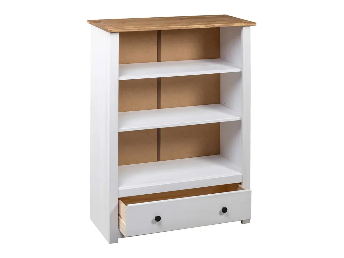 Biblioteca*Estante 80x35x110 cm madeira de pinho maciça Panama PT403214 Branco