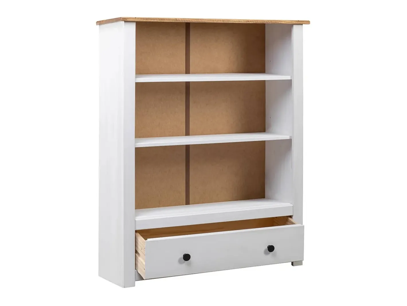Biblioteca*Estante 80x35x110 cm madeira de pinho maciça Panama PT403214 Branco