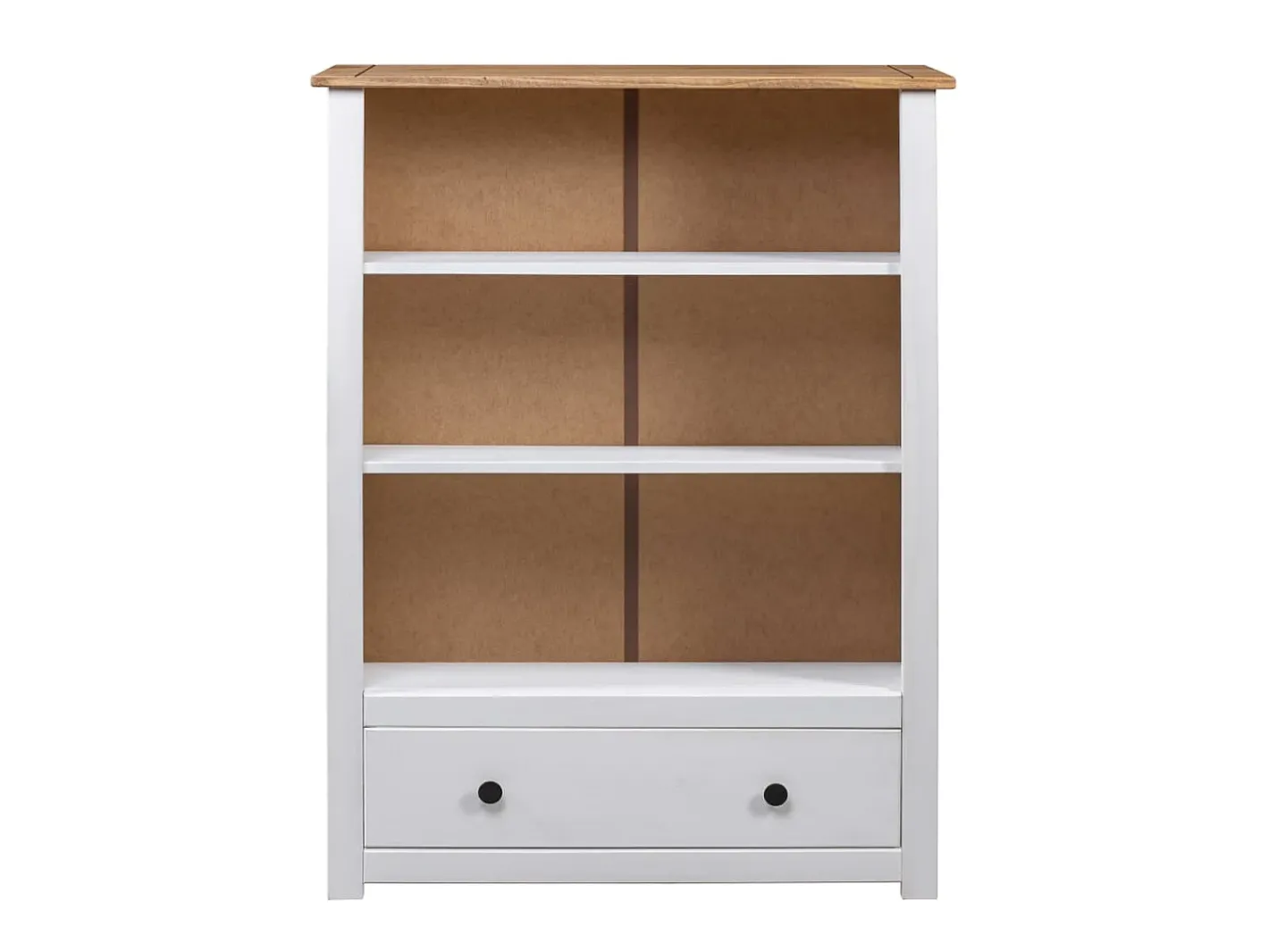Biblioteca*Estante 80x35x110 cm madeira de pinho maciça Panama PT403214 Branco