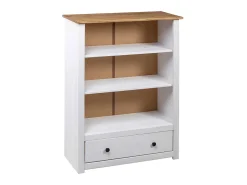 Biblioteca*Estante 80x35x110 cm madeira de pinho maciça Panama PT403214 Branco