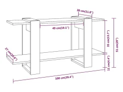 vidaxl Vitrina*Estante 100x30x51 cm madeira processada brilhante Branco