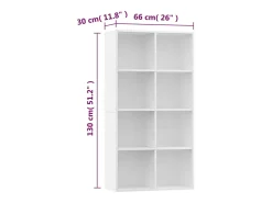 vidaxl Vitrina*Estante/aparador 66x30x130 cm derivados de madeira Branco