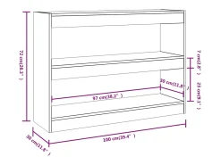 vidaxl Prateleira*Estante/divisória 100x30x72 cm cor cimento Cinzento