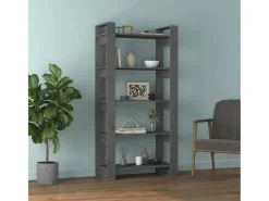 Outlet Estante/divisória 80x35x160 cm madeira maciça cinza PT176040 Biblioteca